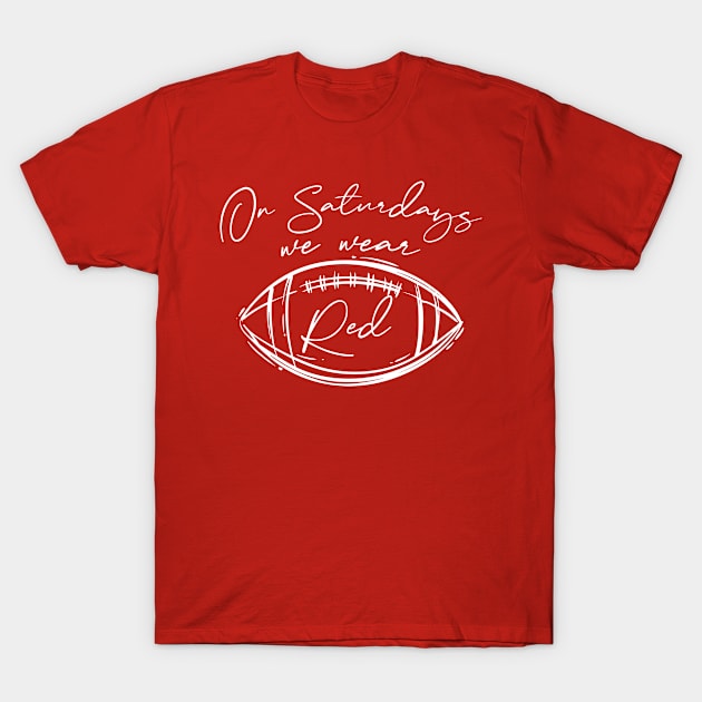 On Saturdays We Wear Red // Vintage School Spirit // Go Red Script T-Shirt by SLAG_Creative